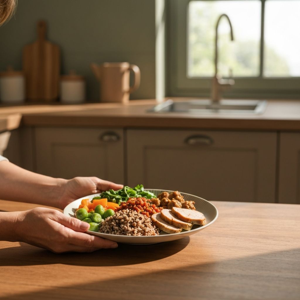 Balanced plate with varied whole foods